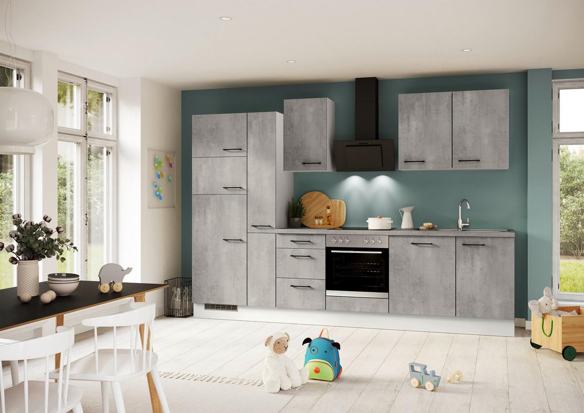 Küchenleerblock Ip1200 - Weiß/Grau, Design, Holzwerkstoff (310cm) - Impuls