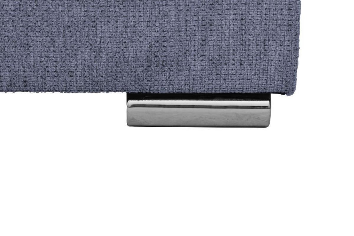 Rohová sedačka SENSO U, ľavá, tmavomodrá,úl.priestor a lôžko - tmavomodrá/chrómová, Modern, drevo/textil (197/346/183cm)