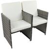 Gartensessel-Set 2-Tlg. Raloso Metall/Kunststoff/Textil - Weiß/Grau, MODERN, Kunststoff/Textil (53cm) - Ambia Garden