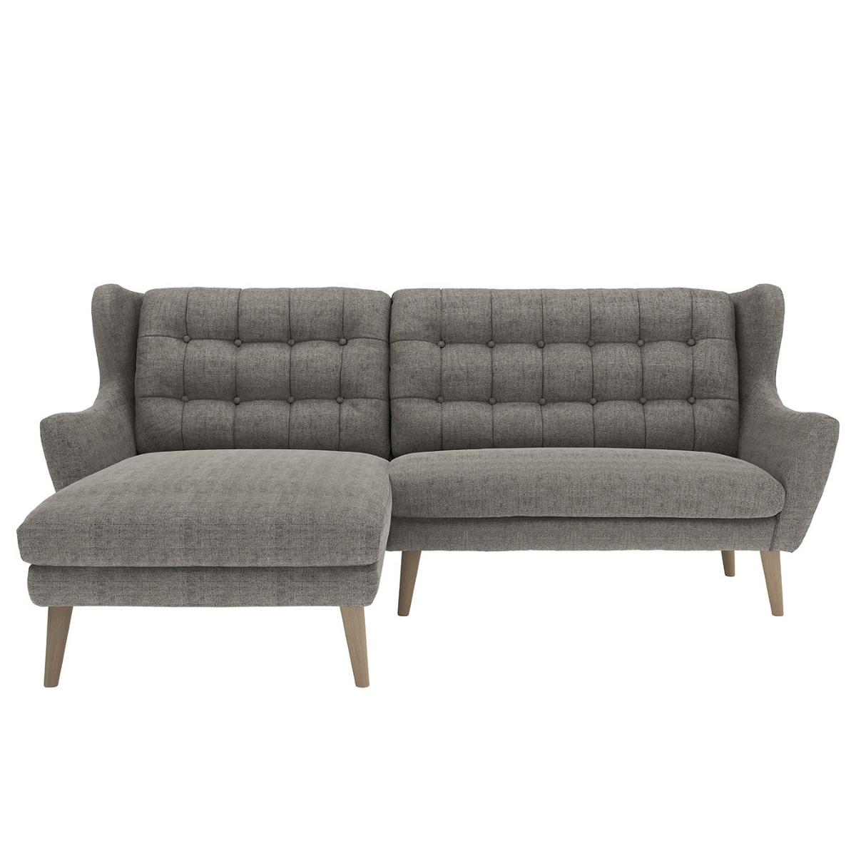 Ecksofa Henry Dunkelgrau S: 250x173 cm - Eichefarben/Dunkelgrau, KONVENTIONELL, Textil (250/173cm) - Trendmanufaktur