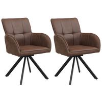 Armlehnstuhl-set Enna - Schwarz/Braun, KONVENTIONELL, Textil/Metall (59/84.5/62.5cm) - Livetastic