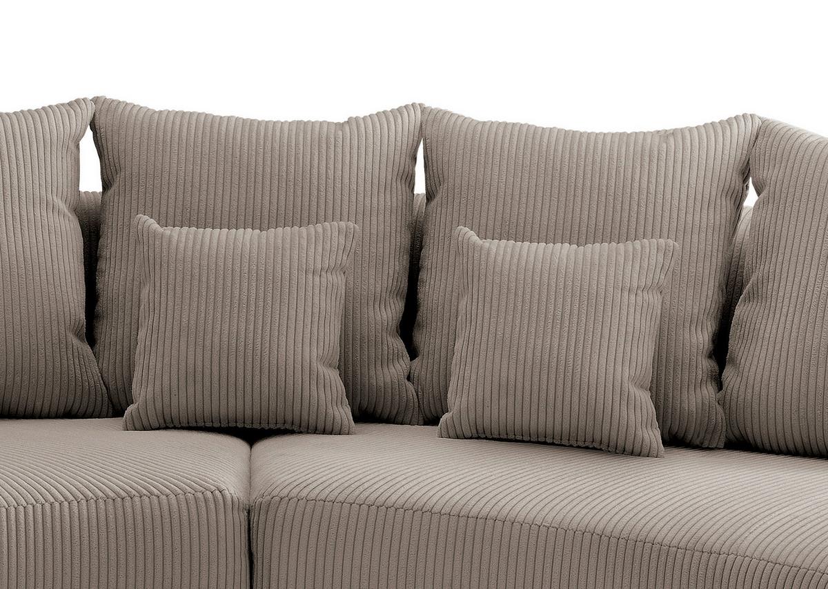 Wohnlandschaft Limoncello Graubraun S: 300x160 cm - Graubraun/Schwarz, Design, Textil (300/160cm) - Livetastic