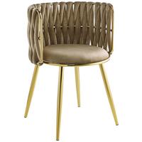 Sada stoličiek s podrúčkami béžová - zlatá/béžová, Modern, kov/textil (57/80/53cm) - MID.YOU