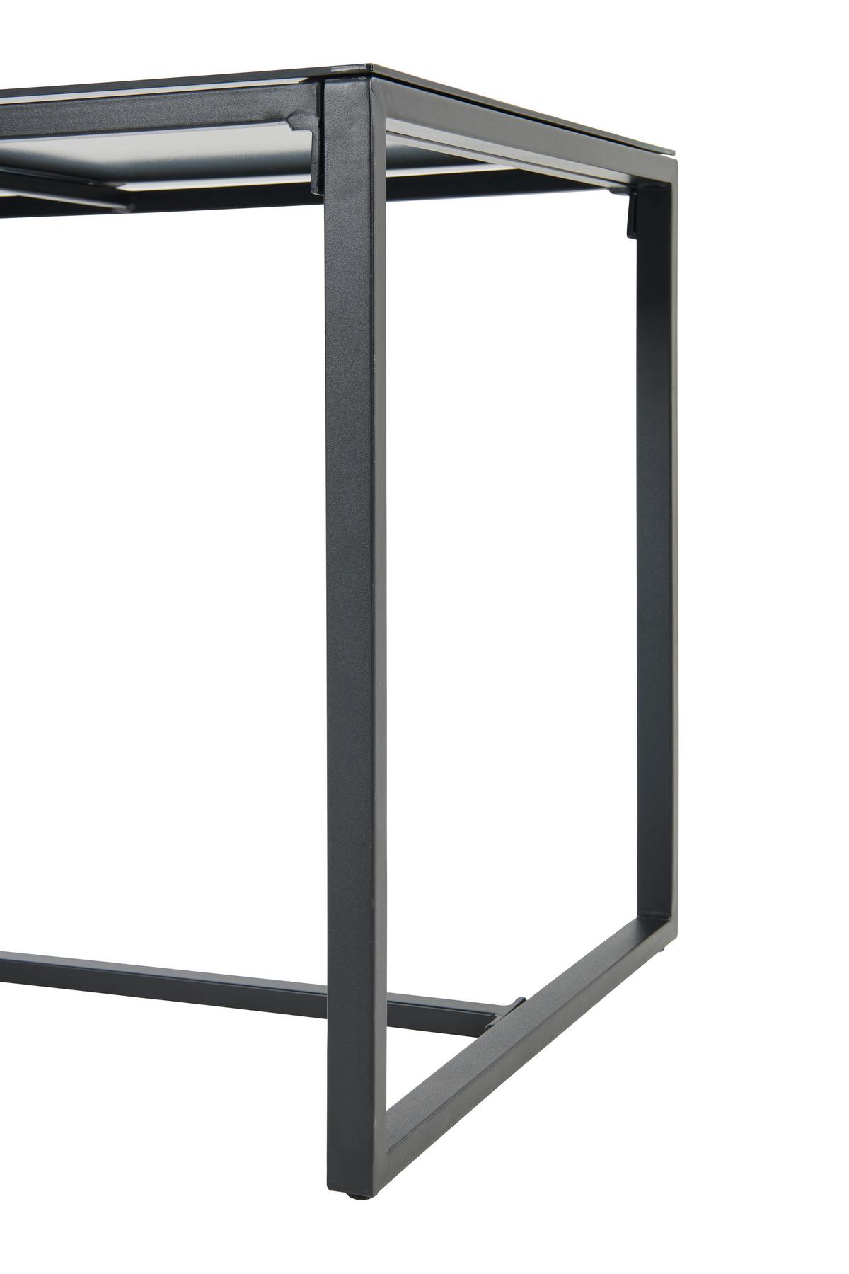 Loungegarnitur 3-tlg. Catania Stahl/holz/textil Mit Kissen - Schwarz/Grau, MODERN, Glas/Holz (206/206cm) - Beldano