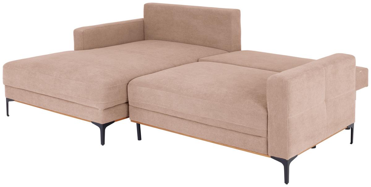 Rohová sedačka BERGAMO, levá, růžová - růžová/černá, Moderní, kov/textil (162/238cm) - Ondega