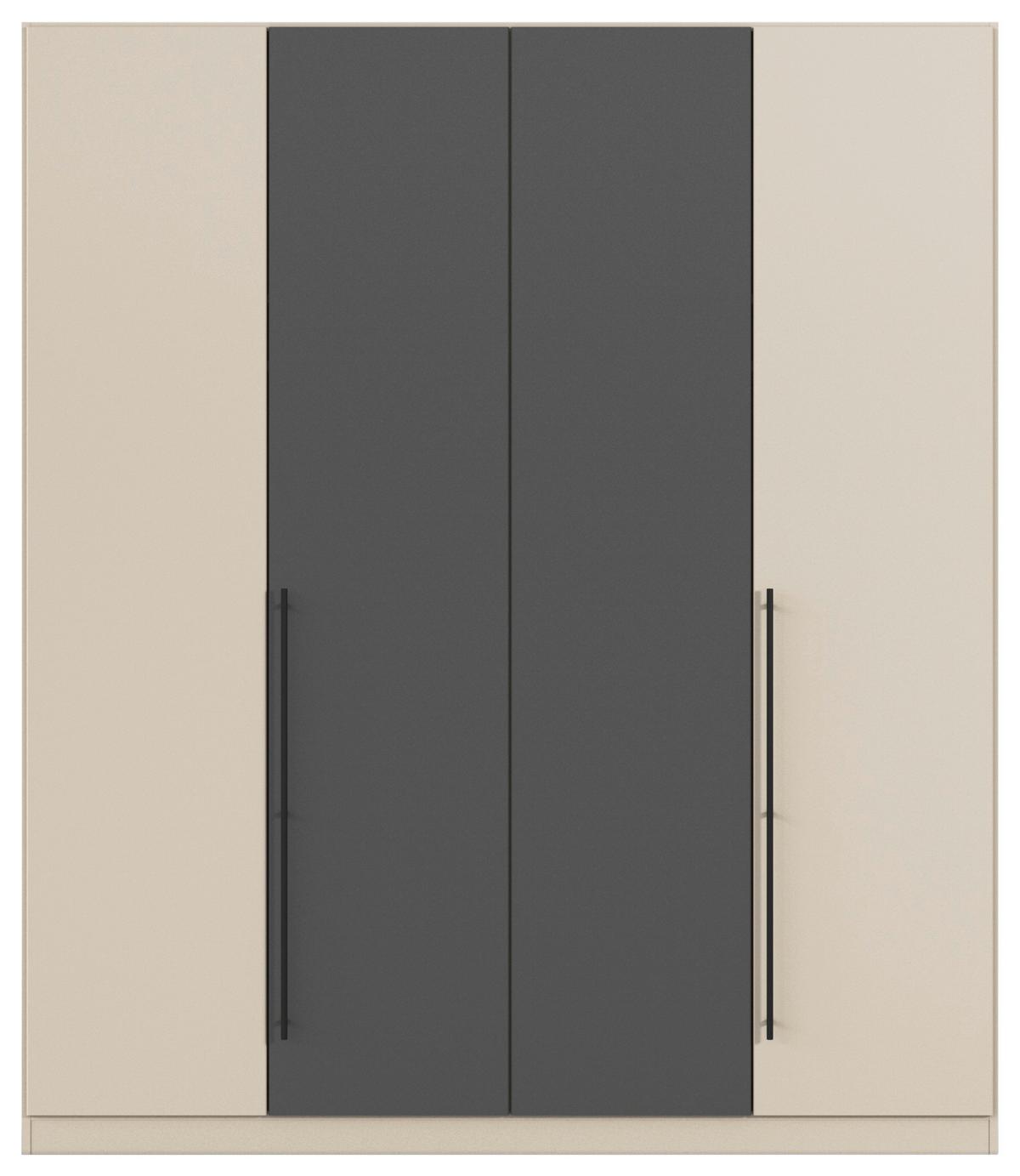 Kleiderschrank Safari B: 181 cm - Champagner/Grau, KONVENTIONELL, Holzwerkstoff (181/229/54cm)