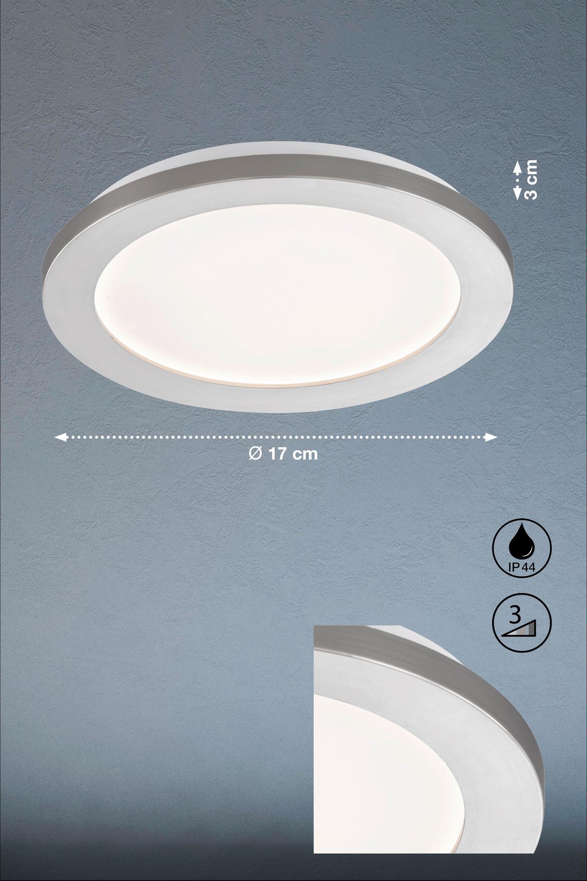 LED-Deckenleuchte 21174 Gotland - Chromfarben/Weiß, Basics, Glas/Kunststoff (17cm) - Fischer & Honsel