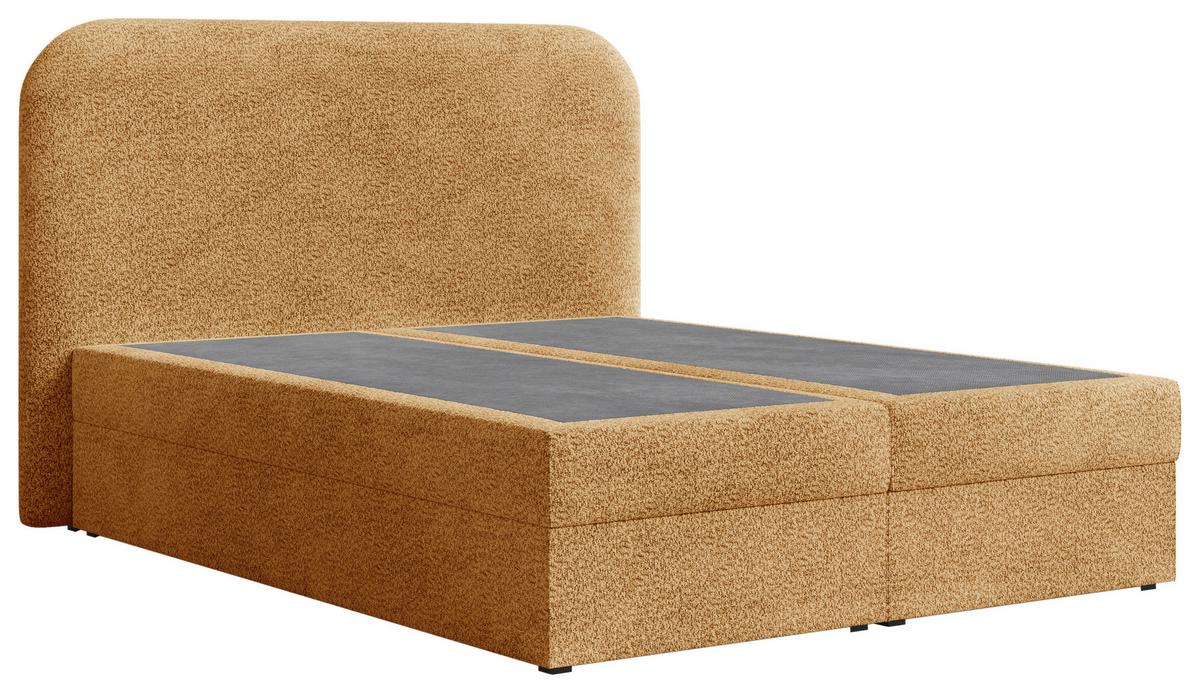 Boxbett London mit Topper 160x200 - Rostfarben/Schwarz, MODERN, Holz/Kunststoff (160/200cm) - Livetastic