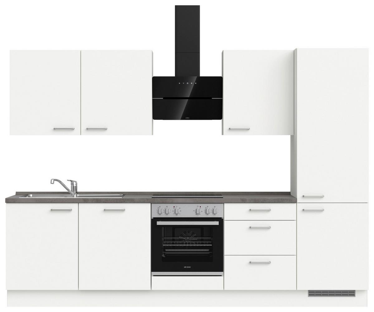 KÜCHENLEERBLOCK TOUCH HIGH - LINE, H10 RECHTS - Weiß/Grau, MODERN, Holzwerkstoff (300cm) - Nobilia