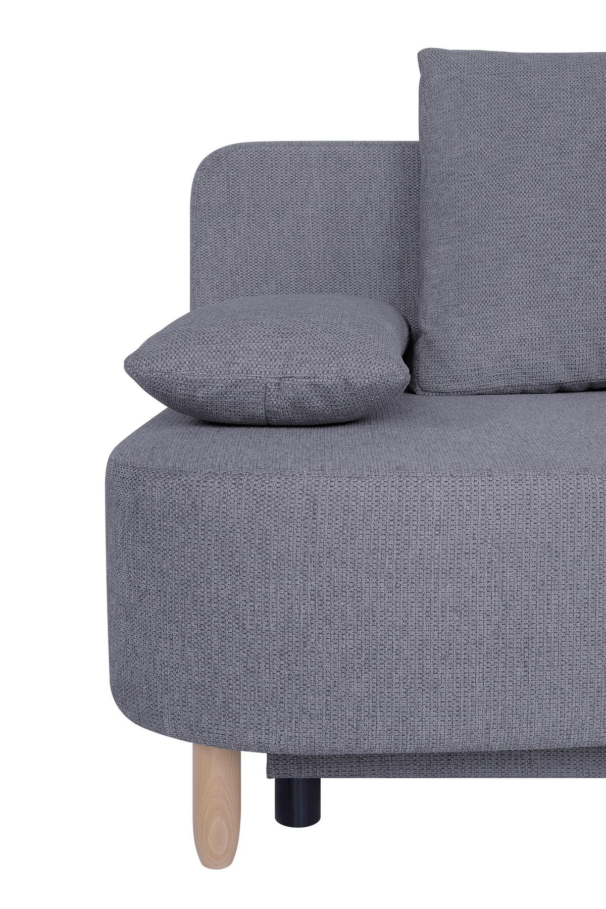 Schlafsofa mit Bettkasten Lara Mokka - Buchefarben/Schwarz, Design, Holzwerkstoff/Textil (193/86/85cm) - P & B