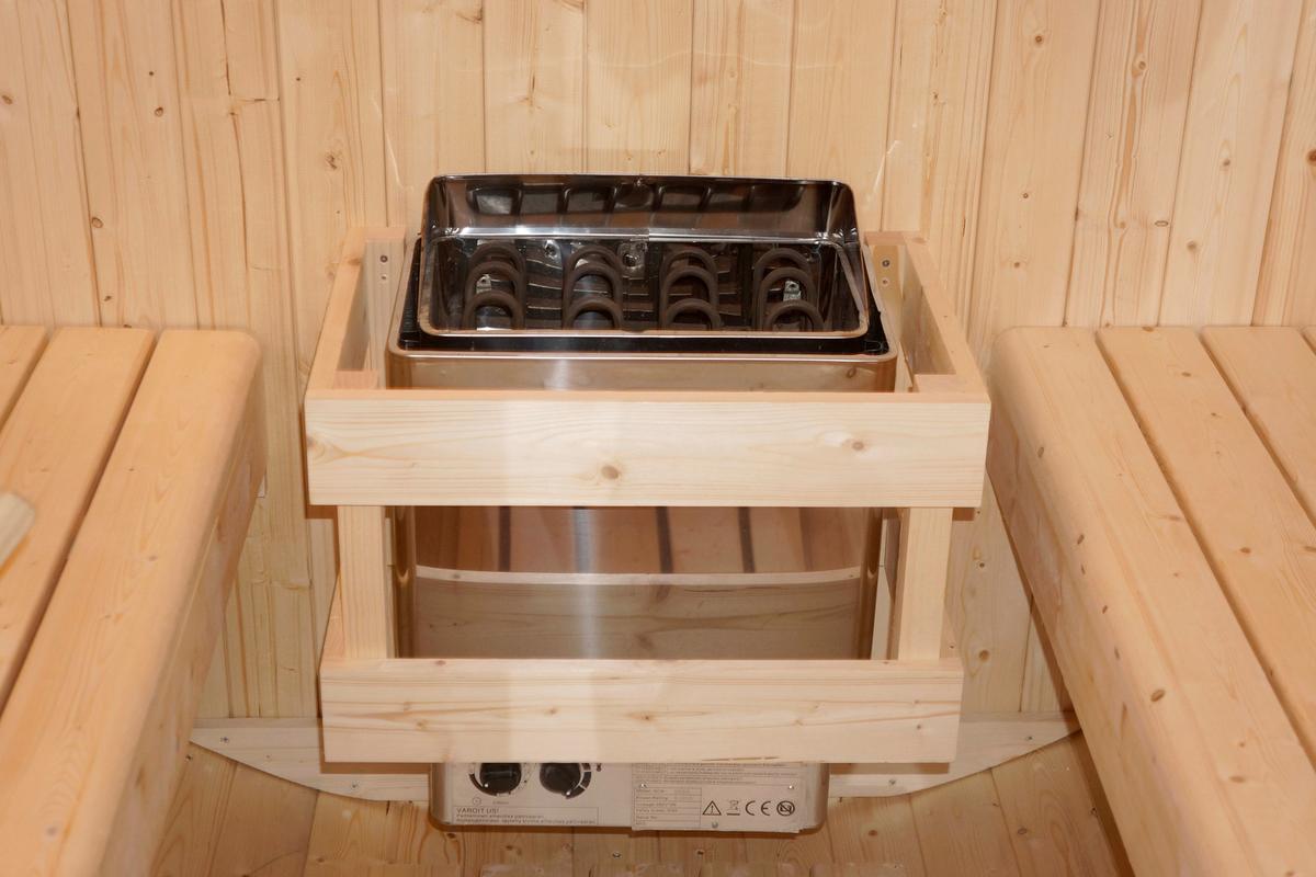 Saunafass Tromsö Fichtefarben B: 220 cm - Fichtefarben, KONVENTIONELL, Glas/Holz (189/220/191,5cm) - Sanotechnik