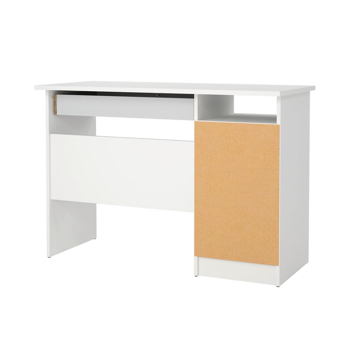 Schreibtisch Function Plus,weiß,l: 109,3 cm - Weiß, MODERN, Holzwerkstoff (109,3/48,5/75,6cm) - MID.YOU
