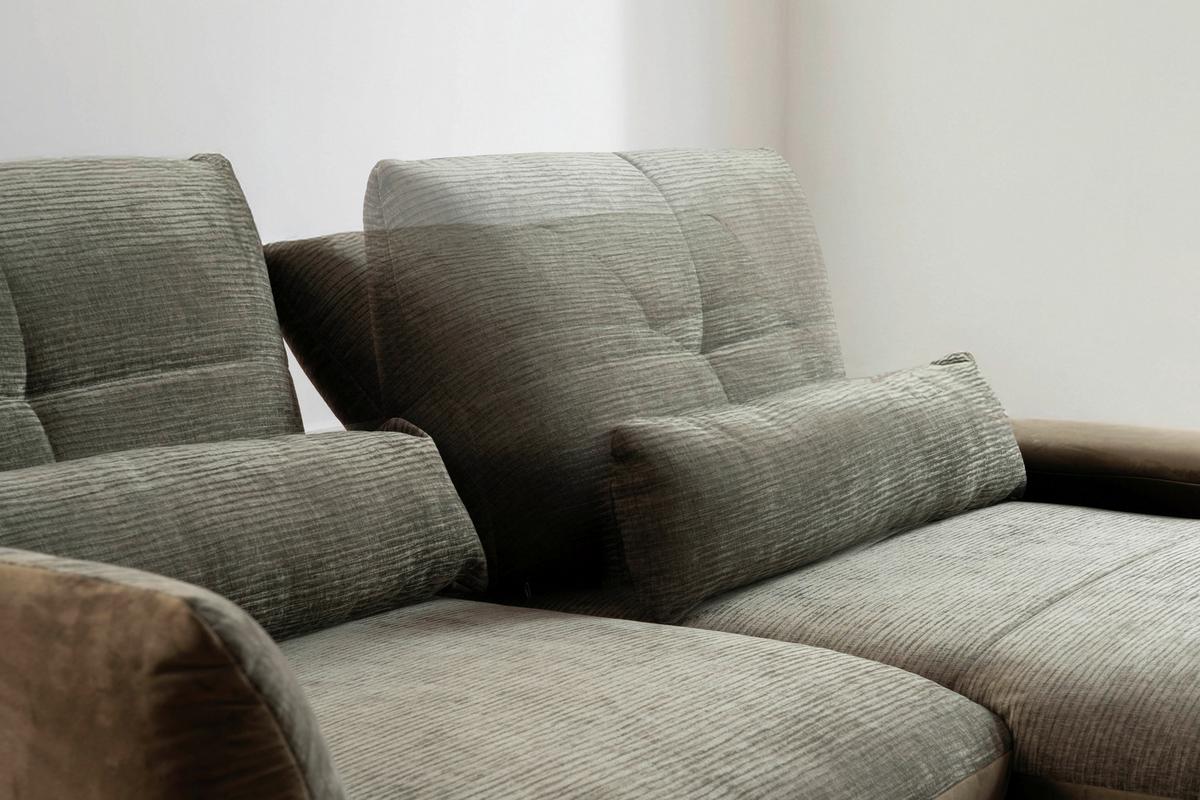 Ecksofa Dover Olivgrün, 273x191-207cm - Schwarz/Olivgrün, Trend, Holz/Holzwerkstoff (273/191-207cm)