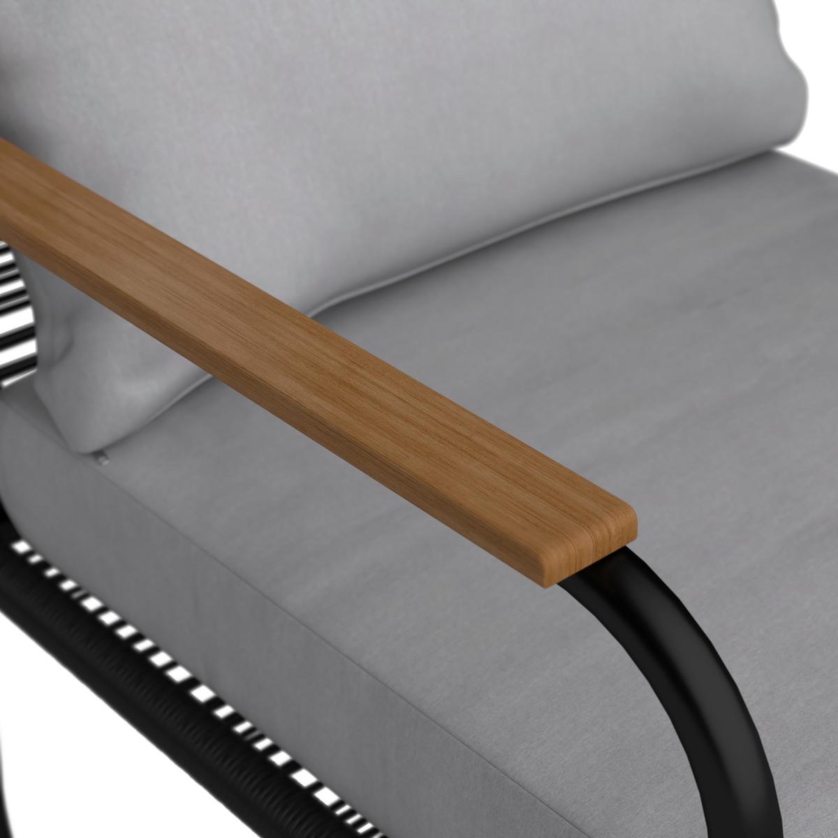 Terasová sedací souprava ELLY - šedá/černá, Moderní, kov/textil (116/77/71cm) - Bessagi Garden