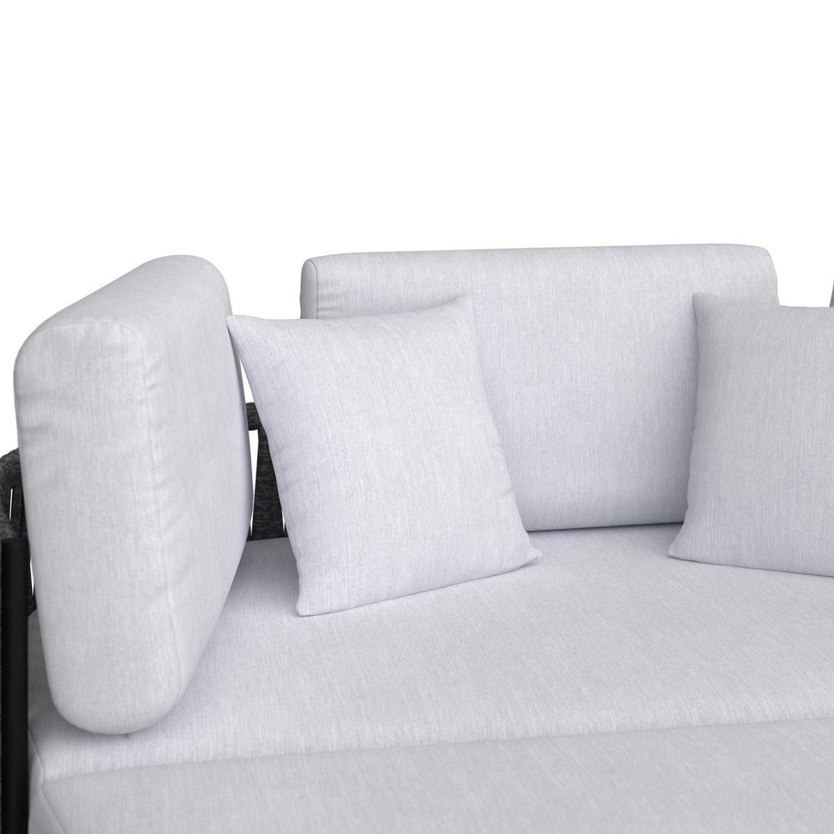 Relaxační ostrůvek LUCIEN - černá/světle šedá, Moderní, kov/textil (150/64/76cm) - Bessagi Garden