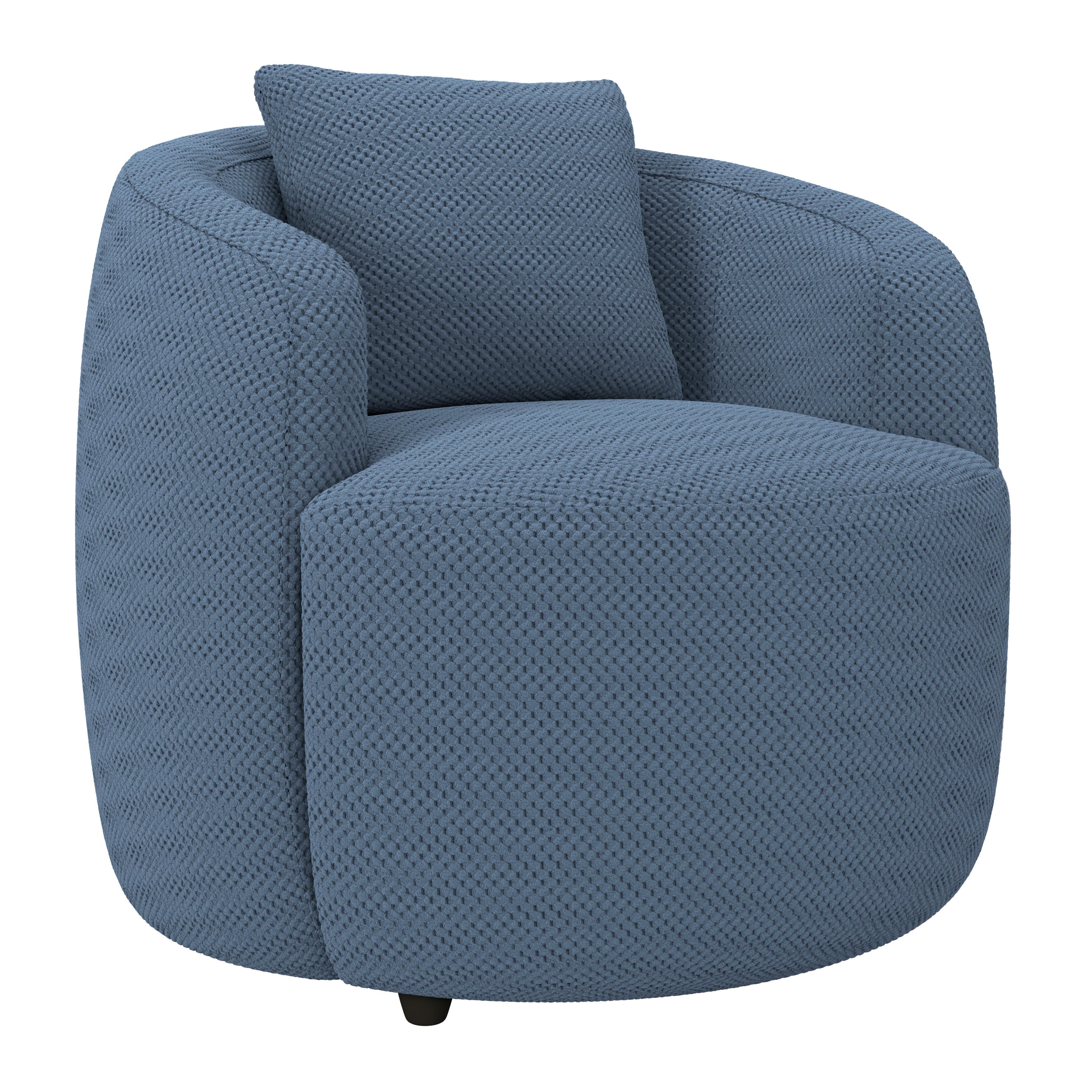 Relaxační křeslo PINA, tmavě modrá, s polštářem - černá/tmavě modrá, Moderní, textil/plast (81/74/81cm)