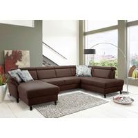 Wohnlandschaft Arngast rechts cognac, 165x317x193 cm - Cognac/Schwarz, KONVENTIONELL, Textil (165/317/193cm) - Sit & More