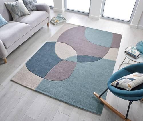Wollteppich Wollteppich Blau B: 230 cm - Blau, Basics, Textil (230/160cm)