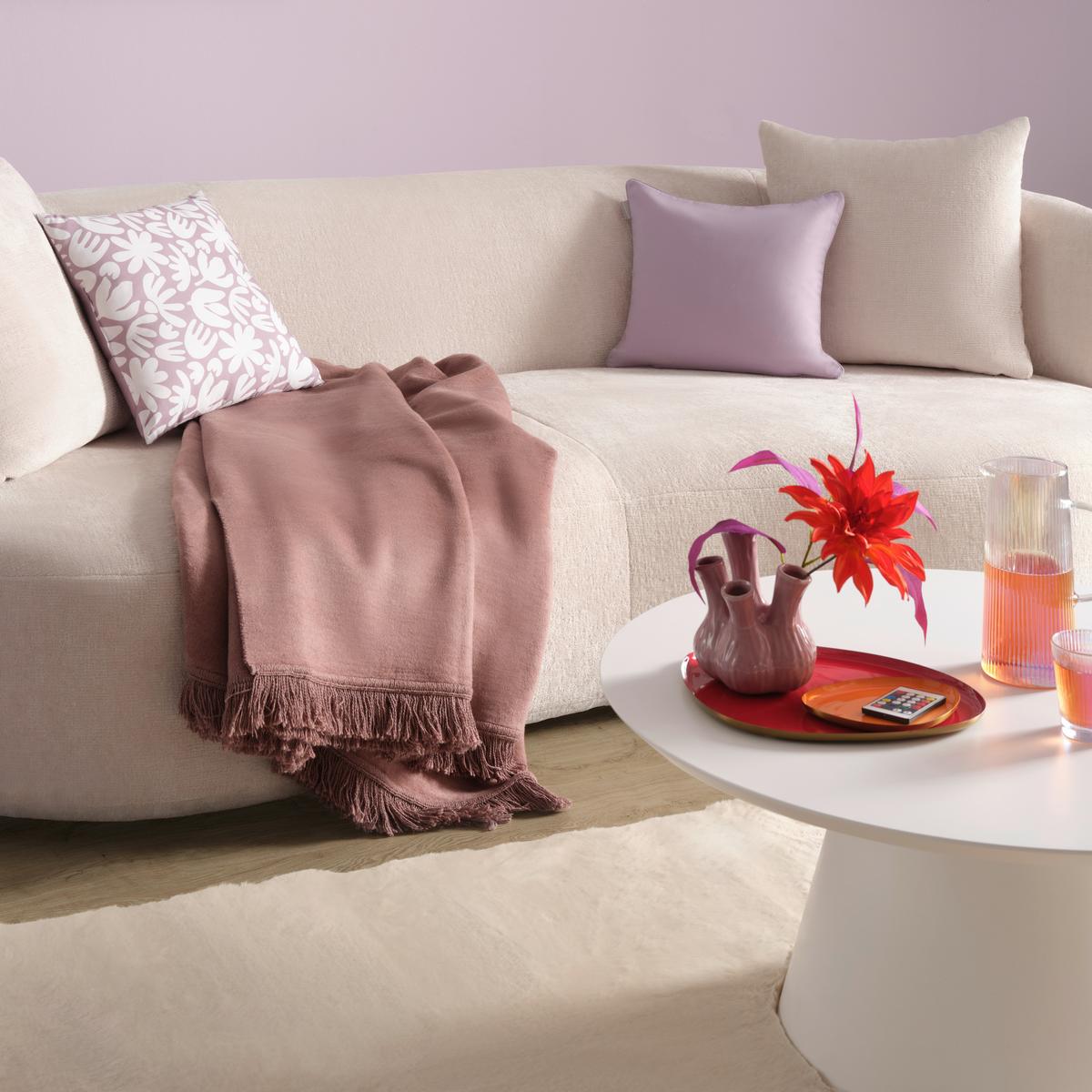 DEKORAČNÍ POLŠTÁŘ BETTY - bílá/světle fialová, Konvenční, textil (40/40cm) - Mömax