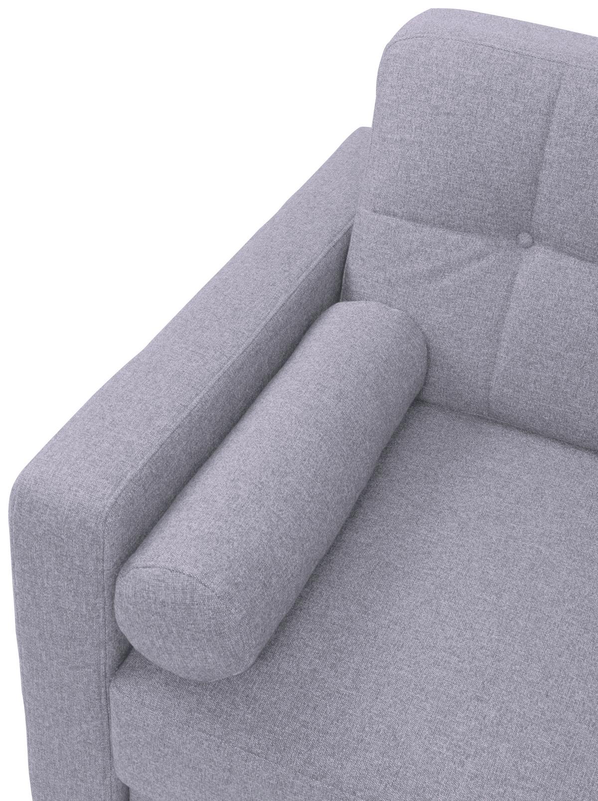 Eckschlafsofa Noret Graublau S: 223/157 cm - Hellgrau/Schwarz, KONVENTIONELL, Textil (223/157cm) - MID.YOU