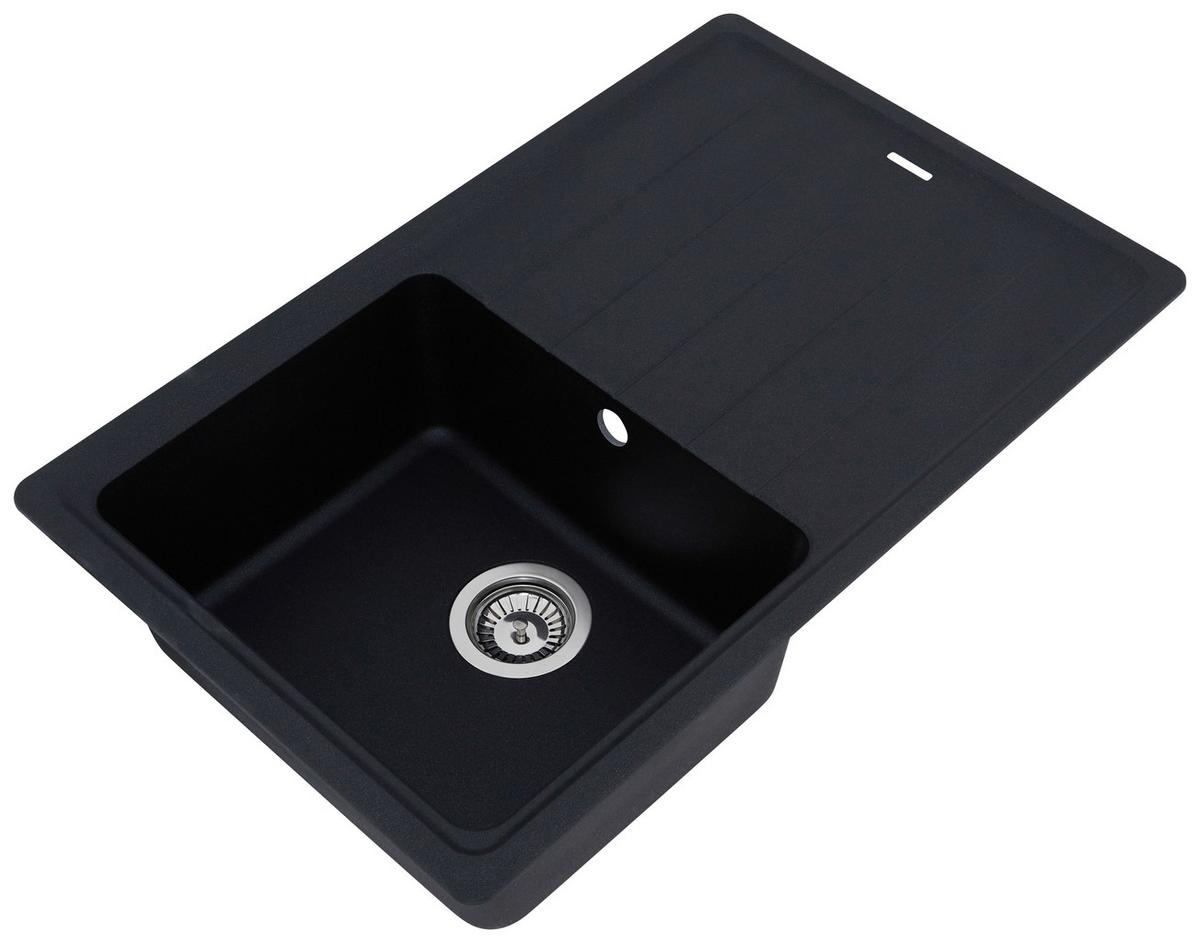 Spüle Respekta Stein Bxt: 78x50 cm - Schwarz, Trend, Stein (78/18,5/50cm) - Respekta