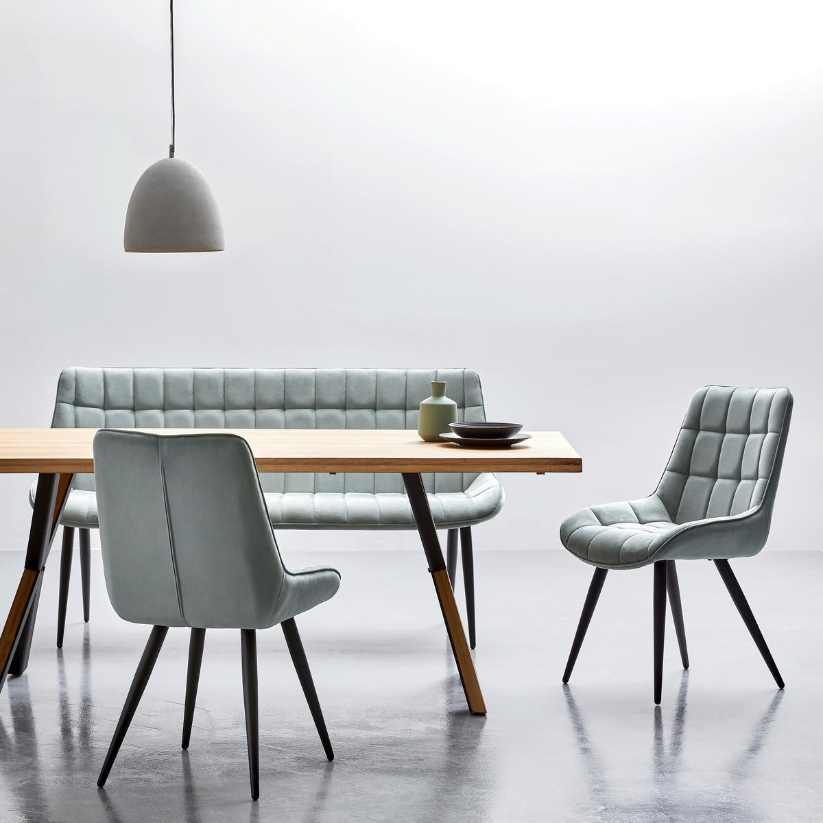 Schalenstuhl Marion Grau Samt Gepolstert - Schwarz/Grau, MODERN, Textil/Metall (53,5/90/62cm) - MID.YOU