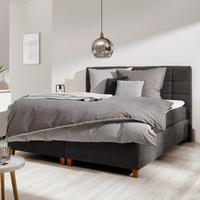 Posteľ Boxspring JERRY 180x200 cm, tmavosivá - farba jelše/tmavosivá, Modern, drevo/kompozitné drevo (180/200cm) - Bessagi Home