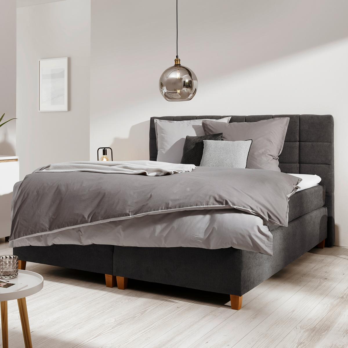 Posteľ Boxspring JERRY 180x200 cm, tmavosivá - farba jelše/tmavosivá, Modern, drevo/kompozitné drevo (180/200cm) - Bessagi Home