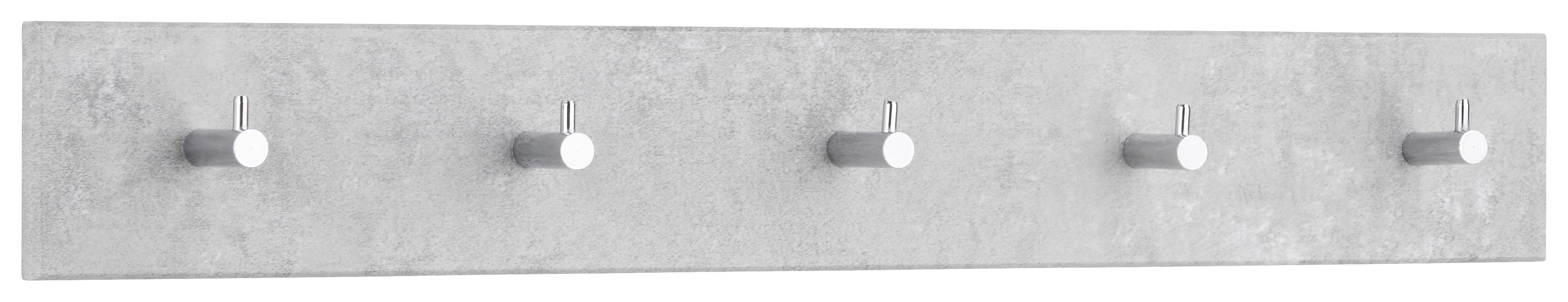 Lišta S Háčky Eddy 5 - šedá, Moderní, kompozitní dřevo (57/8/5cm) - Modern Living
