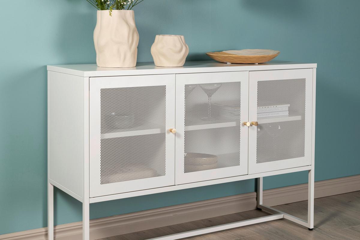 Sideboard Malla - Weiß, Design, Metall (120/80/40cm) - Livetastic
