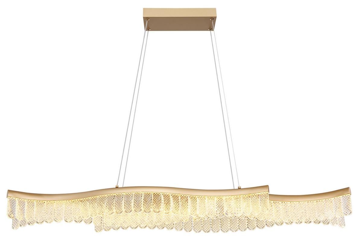 LED-Hängeleuchte 67348hg Juliet - Klar/Goldfarben, Design, Kunststoff/Metall (108/18/135cm) - Globo