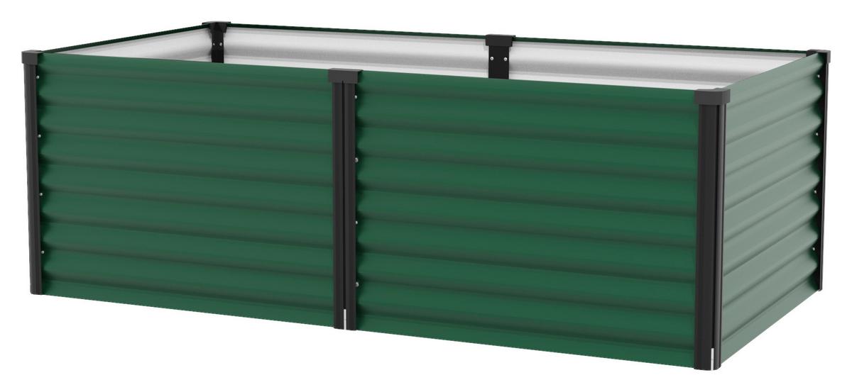 Hochbeet Stahl Linus 96,2x63x187,7 cm Dunkelgrün - Dunkelgrün/Schwarz, Basics, Metall (96,2/63/187,7cm)