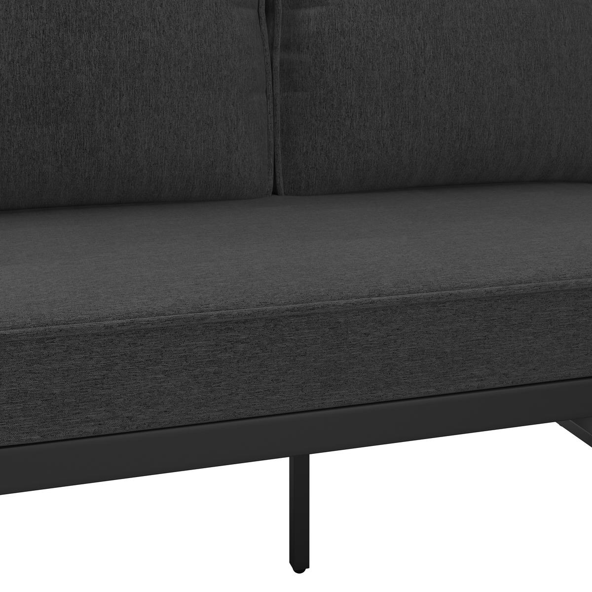 Loungegarnitur Orlando - Dunkelgrau/Naturfarben, MODERN, Glas/Kunststoff (245,5/182cm) - Beldano