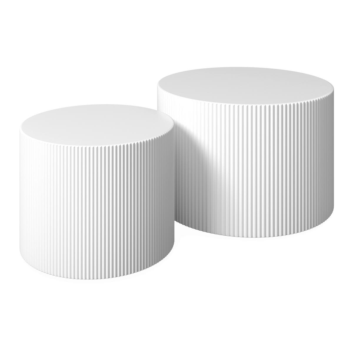 Konferenční stolek Arlo, P: 60/45 cm - bílá, Moderní, kompozitní dřevo (60/45/40/35/60/45cm) - Bessagi Home