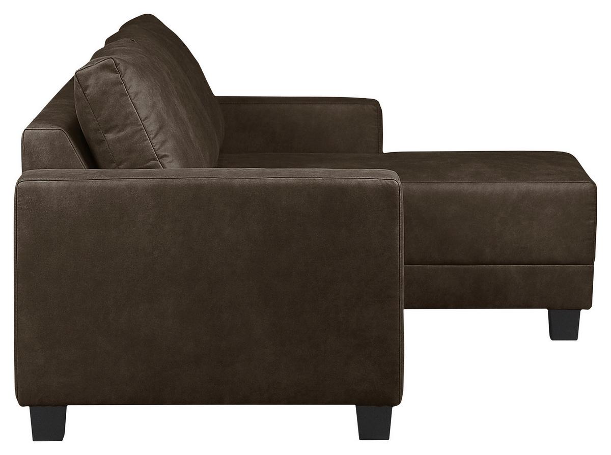Ecksofa Grenwood Dunkelbraun S: 200x144 cm - Dunkelbraun/Braun, Design, Textil (200/144cm) - MID.YOU