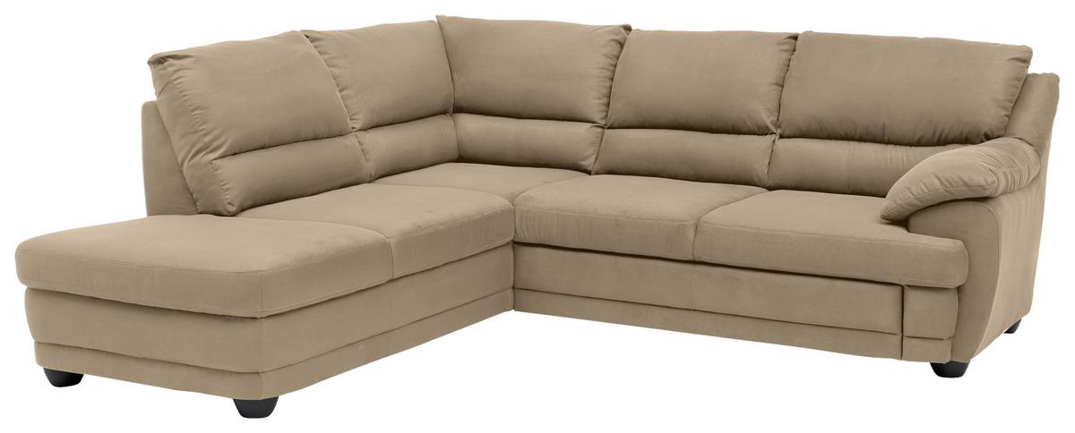Ecksofa Nebolo Sandfarben S. 225x245cm - Sandfarben, Design, Textil (225/245cm) - Livetastic