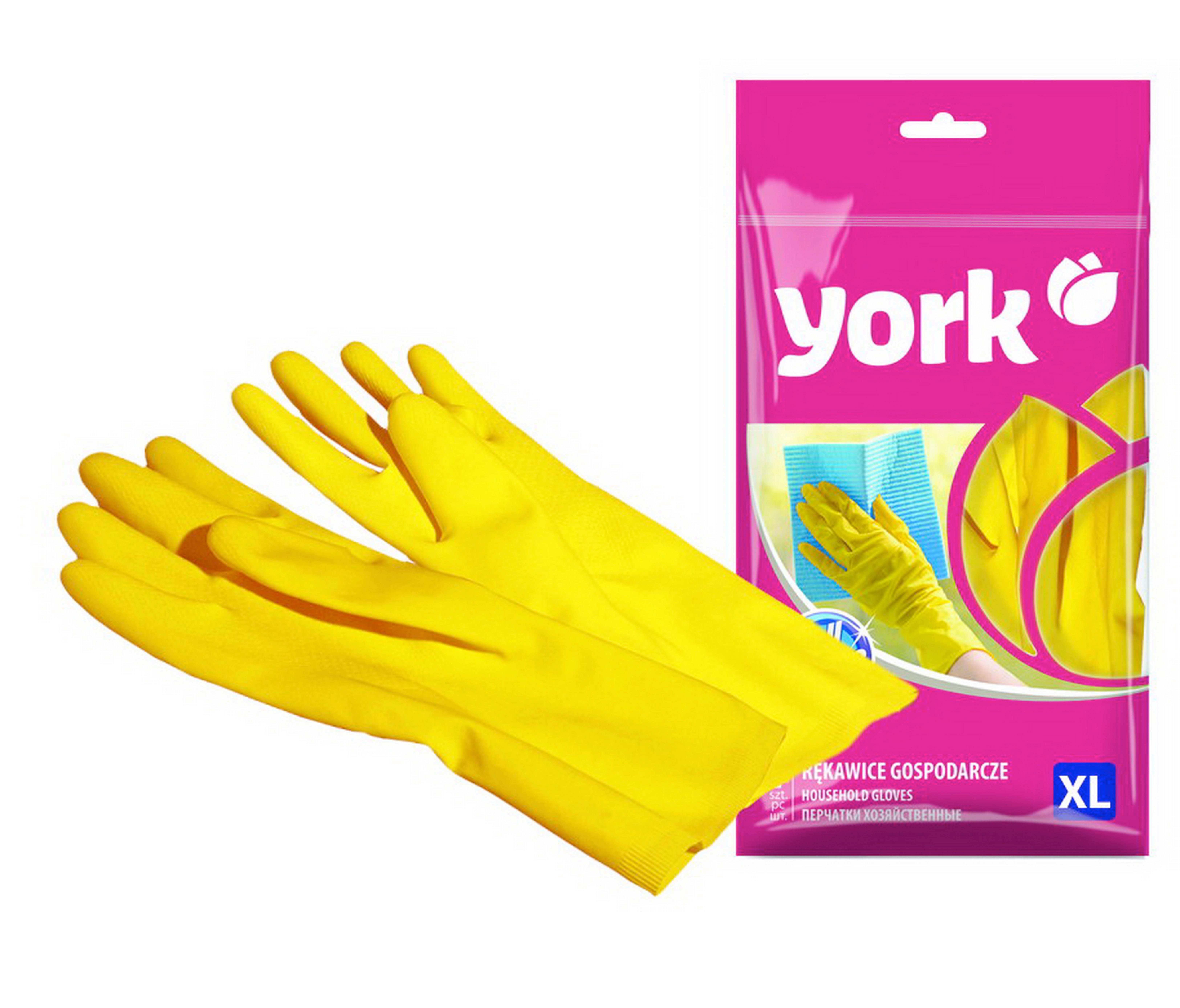 Háztartási Kesztyű York Xl - sárga, természetes anyagok (14/26/1cm)