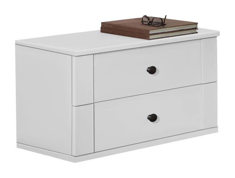 Nachtkästchen Chalet B: 52 cm Weiß - Weiß, KONVENTIONELL, Holzwerkstoff (52/40/38cm) - Cantus