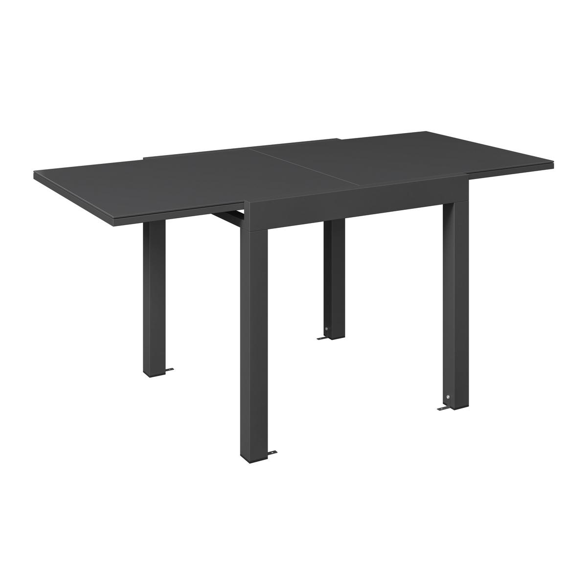 Balkontisch London - Dunkelgrau, MODERN, Glas/Metall (160/75/80cm) - Beldano