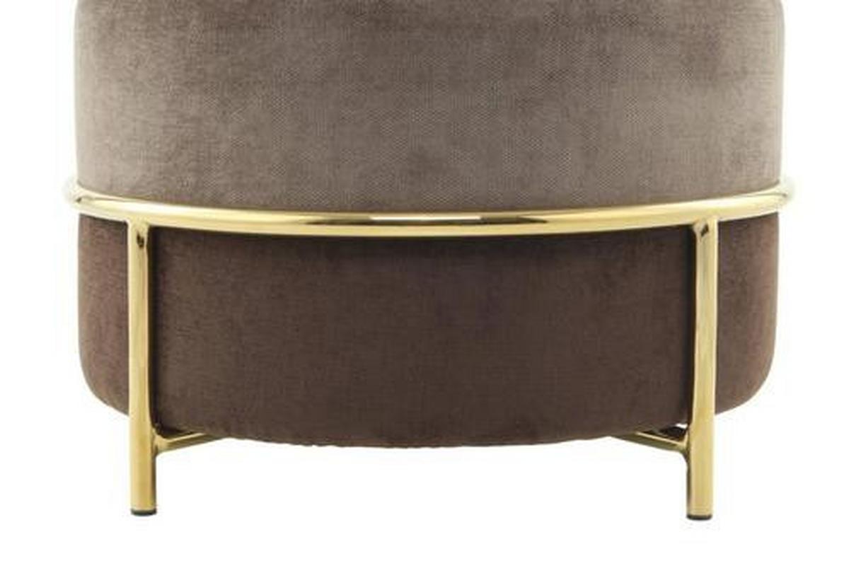 Pouf Struktur Creme DxH: 48,5x46 cm Rund - Goldfarben/Creme, Basics, Holzwerkstoff/Textil (48,5/46/48,5cm) - Kayoom