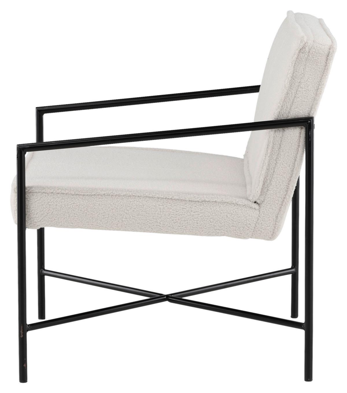 Sessel Rakel - Schwarz/Weiß, Design, Textil/Metall (66/78/65cm) - Livetastic