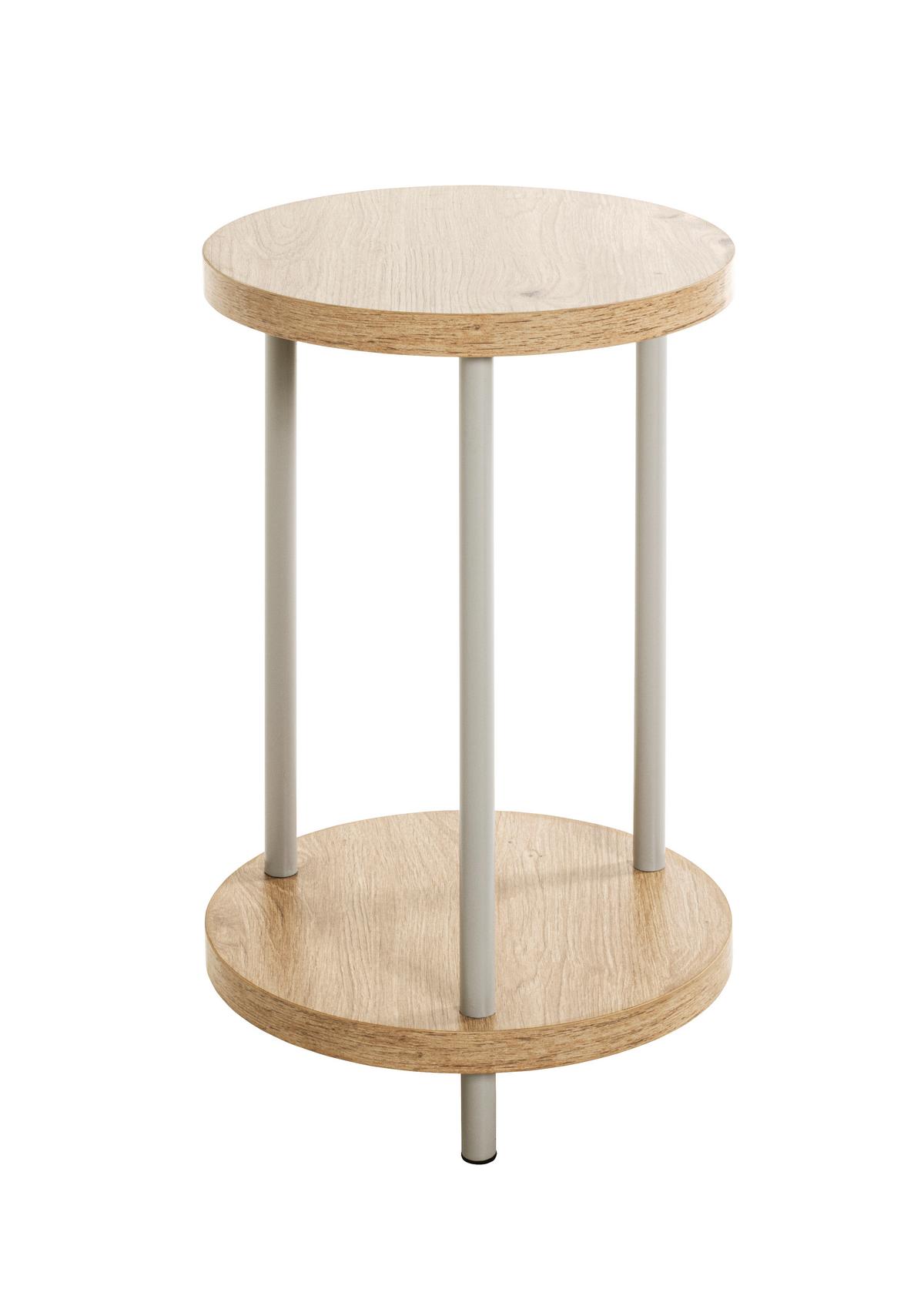 STOLEK NA KVĚTINY IMOLA - barvy dubu/béžová, Trend, kov/kompozitní dřevo (30/50cm)