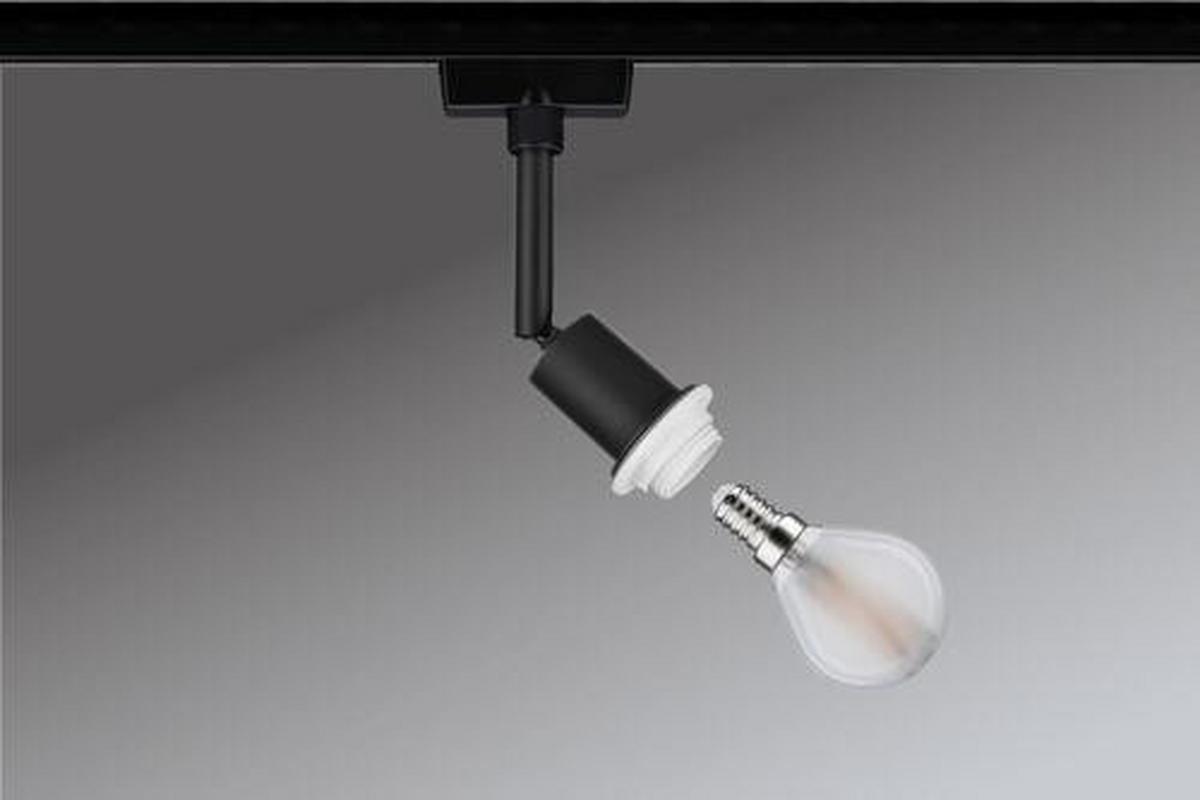 Schienensystem Urail Strahler 96913 Schwarz Matt, 1-Flammig - Schwarz, Design, Kunststoff/Metall (4,4/16,3cm) - Paulmann