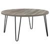 Beistelltisch Owen Grau/eichefarben 90 Cm - Eichefarben/Schwarz, Design, Metall (90/45/90cm) - MID.YOU