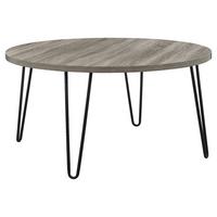 Beistelltisch Owen Grau/eichefarben 90 Cm - Eichefarben/Schwarz, Design, Metall (90/45/90cm) - MID.YOU