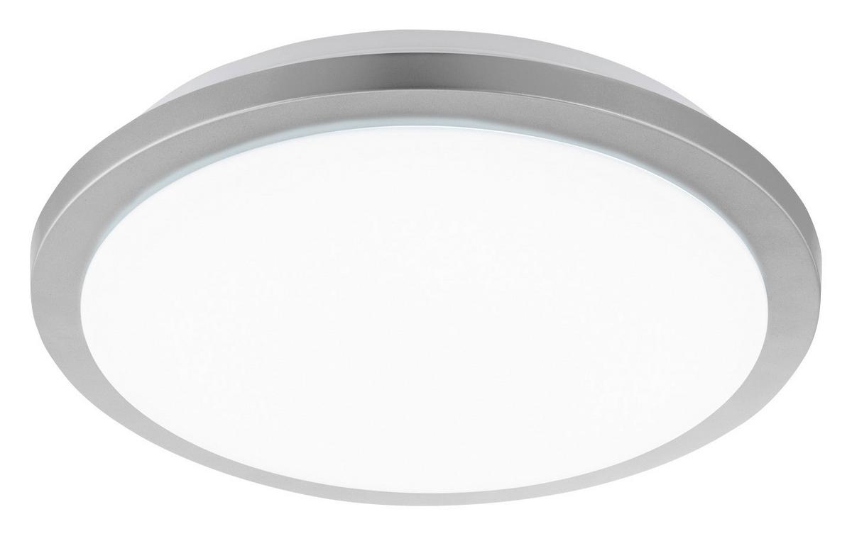 Led-deckenleuchte Competa-st Ø 34,5 Cm 4-Fach Schaltbar - Silberfarben/Weiß, Basics, Kunststoff/Metall (34,5/8,5cm) - Eglo