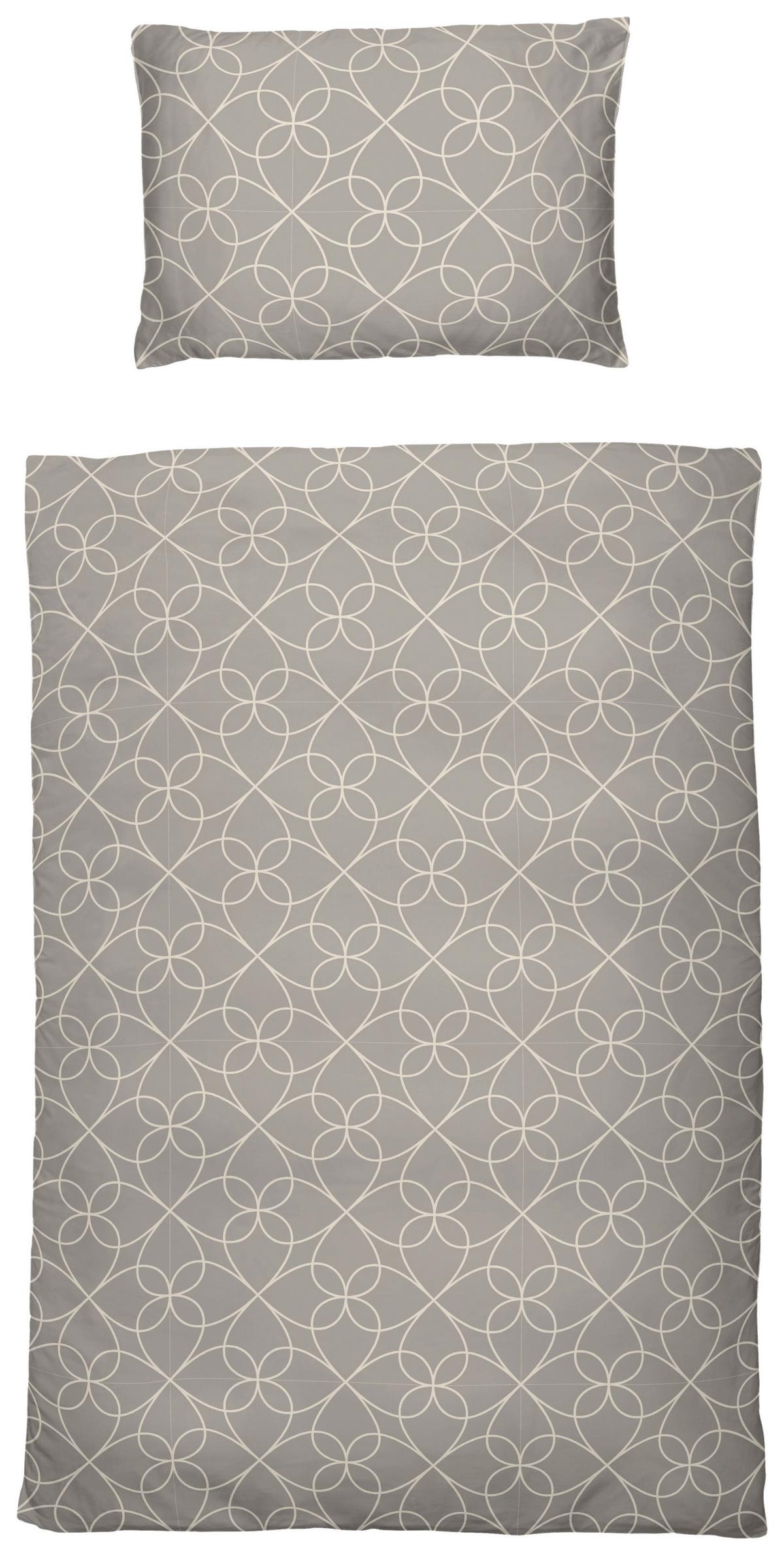 Bettwäsche 140x200 Cm Lenka Mikrofaser Blau/beige - Blau/Beige, KONVENTIONELL, Textil - Ondega