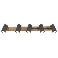 Strahler 5-Flammig verstellbar L: 70 cm - Graphitfarben, Design, Metall (70/35/17cm) - Globo