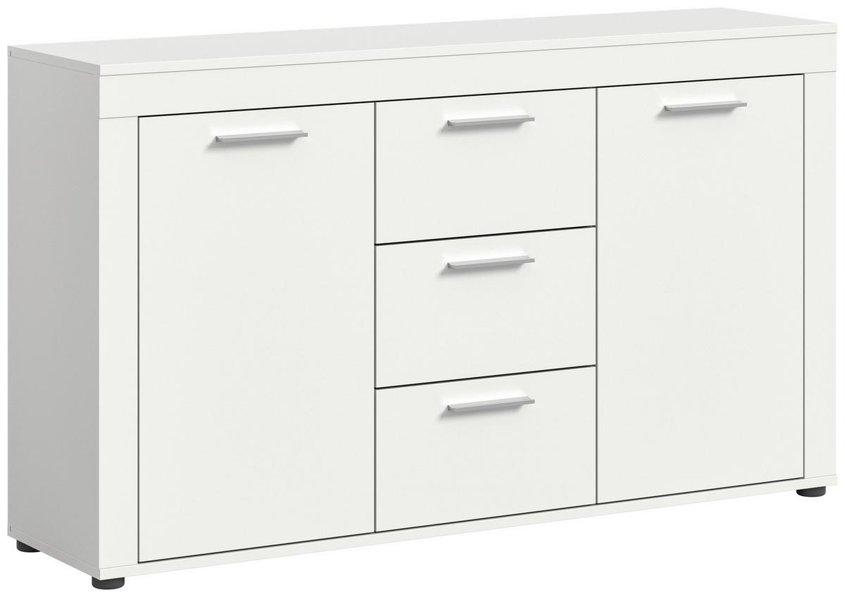 Sideboard Jam Weiß B: 125 Cm - Schwarz/Weiß, Design, Holzwerkstoff (125/80/35cm) - MID.YOU