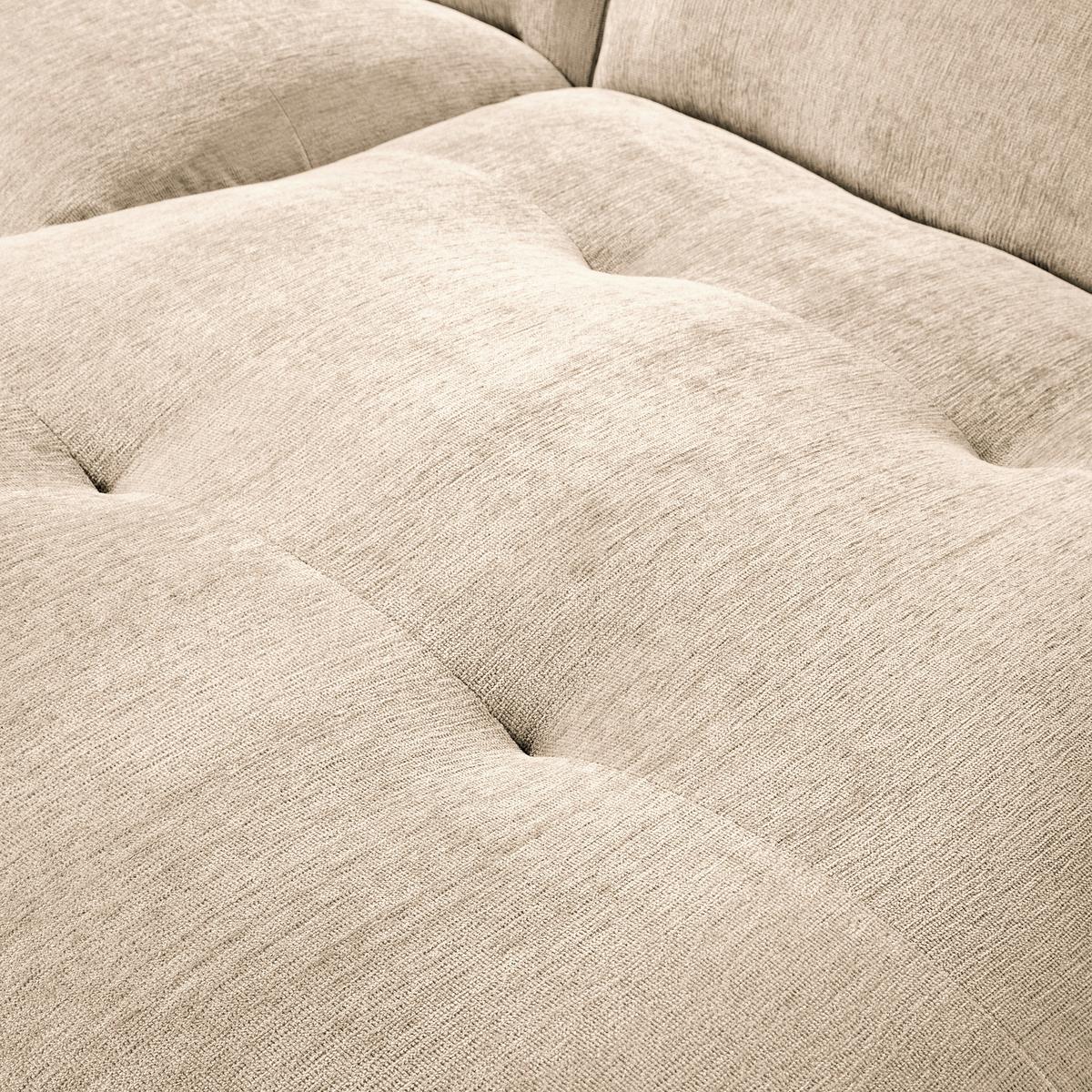 Ecksofa Fluffy, Creme S: 269x184 Cm - Creme/Schwarz, MODERN, Textil (269/184cm) - Trendmanufaktur
